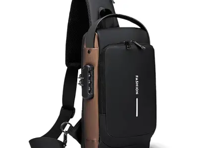 FLYNGO Sling Bag for Men Stylish Crossbody Backpack for Men & Women, Anti-Theft Chest Bag with USB Charging Port, Messenger Bags, Casual Shoulder Bag
