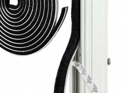 URBANMONK 10 Meter Weather Stripping Door Seal Strip | Self Adhesive Weather Strip Sound proofing for Windows | Window Sealing Strips for Gap | soundproof Door Seal (Black)