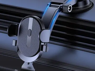 car Mobile Holder for Dashboard with 360 Degree Rotation Phone Holder in car with Quick Release Button, Strong Suction Cup Mount for Windshield & Dashboard, Mobile Holder for car