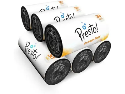 Amazon Brand - Presto! Garbage Bags | Small | 180 Count | 30 Bags X 6 Rolls | 17 X 19 Inches |