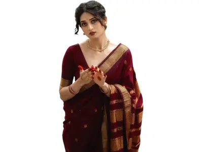 Yashika Women's Banarasi Kanjivaram Cotton Silk Saree With Unstitched Blouse Material