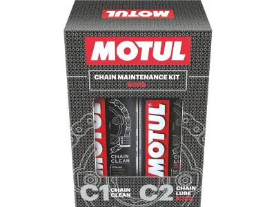 Motul Chain Lube & Chain Cleaner Combo for Bikes – C2 Lubrication + C1 Deep Cleaning Spray for