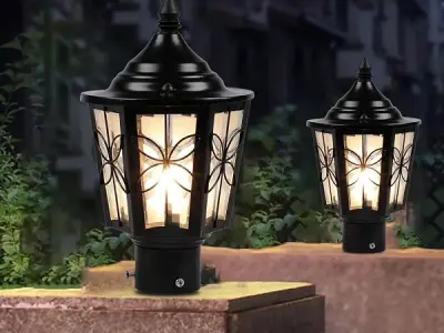 DarkVision Outdoor Gate Light Energy Efficient Waterproof Decorative Exterior Fixture for Garden Pillars, Entry Gates, Patios, Driveway, Porch and Fence Posts (Pack of 2) (Without