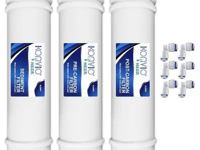 Konvio Neer Pre Carbon Filter, Sediment Filter, Post Carbon Filter and Elbow, Inline Filter Set for all RO Water Purifier