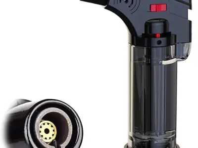 Solitude Windproof Blow Torch Jet Flame I Culinary Kitchen Gas Lighter I Refillable Butane Gas Lighter I Suitable for Fireworks, BBQs Coal, Campfire, Candle (Multicolor)