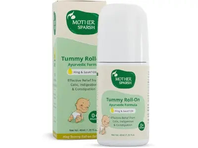Mother Sparsh Tummy Roll On For Baby, Colic Relief, Constipation and Indigestion With Hing & Sa