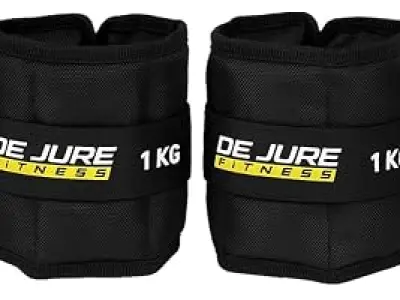 De Jure Fitness Adjustable Ankle & Wrist Weights Pair (1KG x 2) for Men & Women | Strength Trai