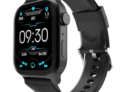 Fire‑Boltt Rise Smart Watch 1.85″ HD Display with Bluetooth Calling, AI Voice Assistant, Rotating Crown,SpO2 & Heart Rate Monitor, 120+ Sports Modes,IP67 Waterproof Smart Watch for