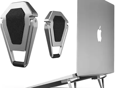 EDNITA Mini Laptop Stand for Desk | Portable Metal PC Desk Stand, Aluminium Cooling Pad Mini Clip Compatible with MacBook Apple Laptop, Lenovo, Dell, Hp, Acer & Other Laptops Pack