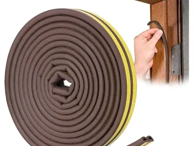 VS CARE CUBIZ Door Weather Strip Draught Excluder for Doors Self Adhesive Foam Draft Excluder for Windows Door Insulation Strip Weather Stripping Door Seal Strip, Epdm, Foam, Rubbe
