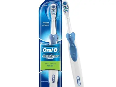 Oral B Cross Action AA Battery Electric Toothbrush for Adults, 90 Day Battery, 2 Year Warranty by Oral-B, IPX7 Water Resistant, Soft Crisscross Bristles (Blue, 1)
