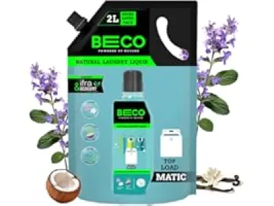 Beco Matic-Top Load Natural Laundry Liquid Detergent| 2 Litre Super Value Refill | Natural Form
