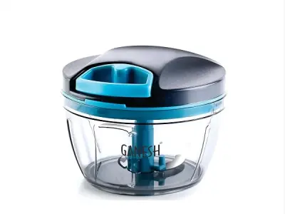 GANESH Wonder Kitchen Dori Handy Vegetable and Fruit Manual Onion Dry Fruit Salad Maker Vegetable Quick String Chopper Machine, Cutter – 3 Stainless Steel Blades (470 ml, Grey)
