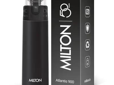 Milton Atlantis 900 Thermosteel Water Bottle 750 ml, 24 Hr Hot and Cold I Leak Proof Lid, ISI Certified I Double Wall Vacuum Insulated Flask for Office, Gym, School, Sports, Travel