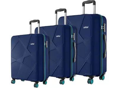 Safari Polypropylene Spinner Pentagon Pro 8 Wheels Set Of 3 (Cabin + Medium + Large) Trolley Ba