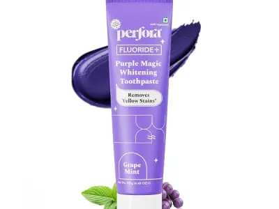 Perfora Purple Whitening Toothpaste-125g | Purple Toothpaste For Teeth Whitening | Teeth Stain Remover | Enamel Safe & Effective Teeth Whitener Oral care | Grape Mint