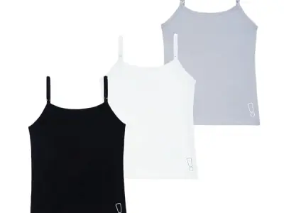 YouGotPlanB Cotton Padded Camisole | Pack of 3 | Ages 8-16 Years | Built-in Light Padding | Full Coverage | Ideal for School