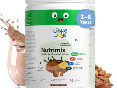 Little Joys Chocolate Nutrimix 350g Powder | 2-6 Years | Naturally Sweetened With Jaggery & Dates | 23 essential Vitamin & minerals | 5g protein per serving | Supports Immunity | w