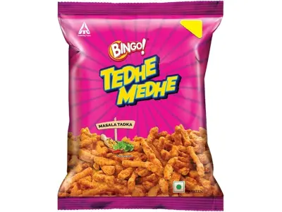 ITC Bingo! Tedhe Medhe Masala Tadka - Sticks with Indian Masala Flavour - 70g(Weight May Vary)