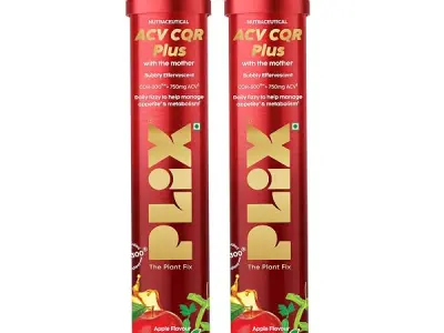 ACV CQR Plus Effervescent | Clinically Studied CQR-300® for GLP-1 Support | Helps Reduction in Fat, Waist & Hip Circumference, Metabolism & Appetite Control | Pack of 2