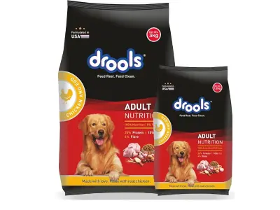 Drools Adult Dry Dog Food 4.2kg (3kg + 1.2kg Free) | Chicken & Egg Flavour | Supports Active Be