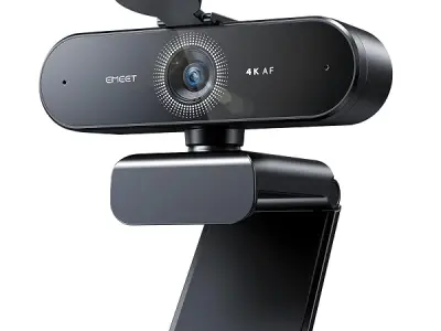 EMEET NOVA 4K Webcam for PC - Ultra 4K HD, PDAF Autofocus, Dual Noise-Cancelling Mics, 73° FOV, Auto Light Correction, USB Plug&Play, Privacy Cover, Ideal for High-End Business Mee