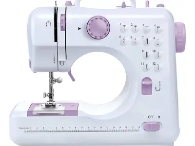 NANANARDOSO Mini Sewing Machine For Beginner, Portable Machine,12 Built-In Stitches Small Double Threads And Two Speed Multi-Function Mending With Foot Pedal Kids, Women (Purple)