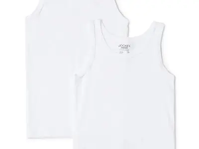 Jockey 3320 Boys Super Combed Cotton Round Neck Sleeveless Vest (Pack of 2)