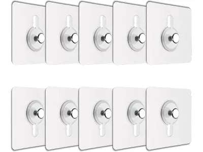 JIALTO Self Adhesive Wall Hooks, Transparent, Pack of 10