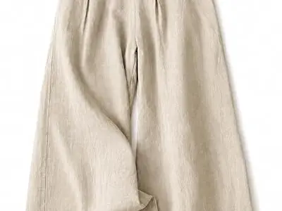Jawdrobe Women’s Pure Cotton Flare Palazzo Pant | Wide Leg Trouser | Casual Office Wear | Relaxed Fit- Semi-Elastic High Waist