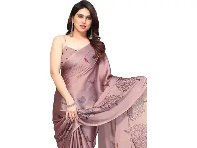 MIRCHI FASHION Women Saree Chiffon Flower Print | Breathable Lightweight Sari for Office and Da