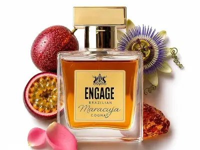 Engage Brazilian Maracuja Cognac Eau De Parfum for Men 50ml|Long lasting Perfume|Amber, Leather, Oud|Tropical Brazilian EDP|Luxury Gift for Men|No Parabens|No Silicones|Dermat-Test