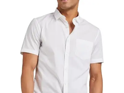 Amazon Brand - Symbol Men's Cotton Shirt | Casual | Plain | Half Sleeve | Summer - Regular Fit (Available in Plus Sizes)