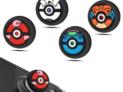 TecoKart® 4Pcs Joycon Thumb Grip Caps, Cartoon Analog Stick Grips Button Covers, Silicone Joystick Cover for Enhanced Comfort, Compatible with Nintendo Switch/Switch Lite/OLED
