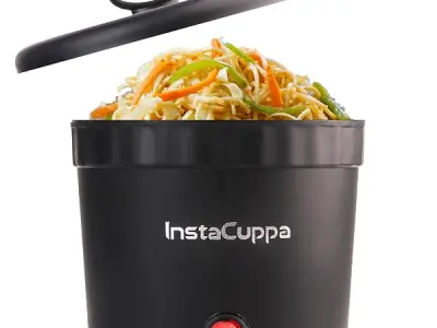 InstaCuppa Portable Multi Cook Electric Kettle with Non-Stick Inner Pot, Dry Boil Protection for Safety, Compact & Light Weight, Ideal for Boiling Milk, Tea, Coffee & Eggs, 1 Liter
