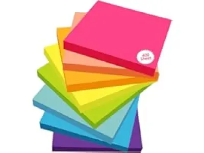 Cubic Multicolour Sticky Notes – 400 Sheets | 5 Bright Colours (80 Sheets Each) | Self-Adhesive