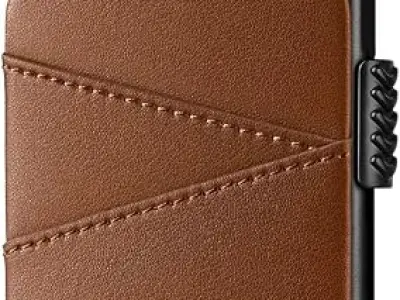 VOGARD Unisex Pop up Wallet Credit Card Holder with Extra Leather Slots RFID Blocking Slim Metal Card Case | 9 Card Slots (Tan)