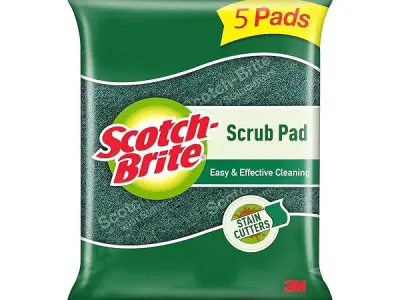 Scotch-Brite Scrub Pad (Pack of 5)|Green Scrubber for Everyday Kitchen Use