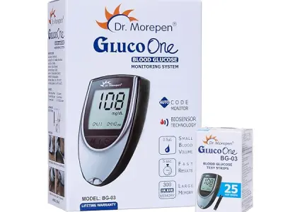 DR. MOREPEN GlucoOne Blood Glucose Monitor Model BG 03 with 25 Strips