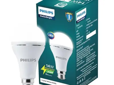 PHILIPS 14W Emergency LED Bulb | Stellar Bright B22 Inverter LED Bulb for Power Cuts | Crystal White, Pack of 1