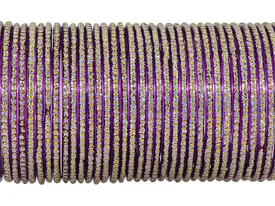 NMII Glass with Polka Dots & Glitter Stylish Fancy Bangles Set For Women & Girls | Glass Bangle