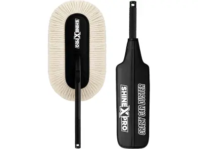 ShineXPro Car Duster - Lint-Free & Scratch-Free Car Cleaner Brush with Long Handle - Car Dust C