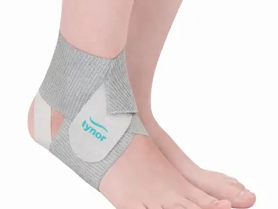 TYNOR Ankle Wrap Sleek Elastic, Grey, Universal, 1 Unit