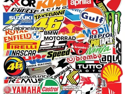 CodersParadise Motorcycle & Bike Stickers Pack | 74 PCS Waterproof Vinyl Biker Decals for Helmet, Tank, Visor, Scrapbooking & Bike Accessories