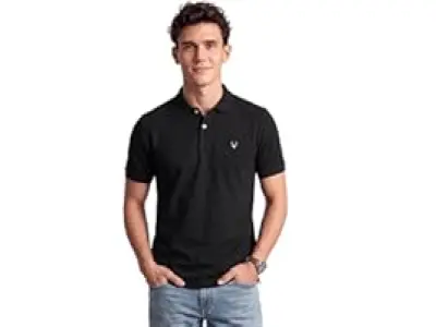 Allen Solly Men’s Polo T‑Shirt | Comfortable Rich Cotton Blend, Band Collar, Regular Fit | Styl