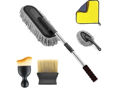 Car Duster Kit for Car Cleaning, 5 PCS Microfiber Car Cleaning Accessories Kit, Dashboard Dust