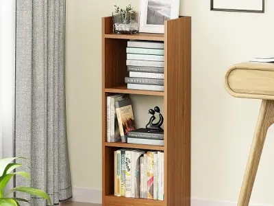 Lukzer 3 Layer Engineered Wood Multipurpose Rack Bookshelf Storage Organizer Stand (MR-010/Oak Brown/80x33x22cm)