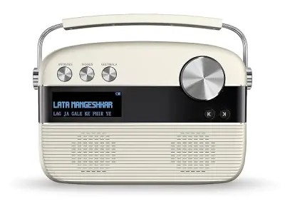 Saregama Carvaan Hindi - Portable Music Player with 5000 Preloaded Songs, FM/BT/AUX (Porcelain White)