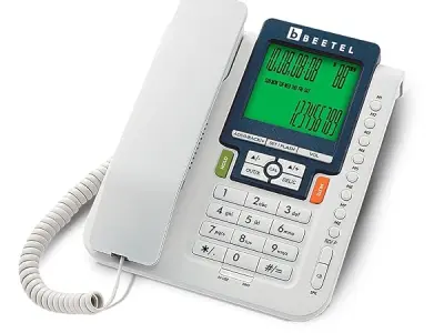 Beetel M71N Caller ID Corded Landline Phone,DTMF/FSK Compatible,16 Digit LCD,Two Way Speaker,Music On Hold,in-Use LED,8 One Touch Memories,30 Incoming/15 Outgoing Calls Memory,16 R