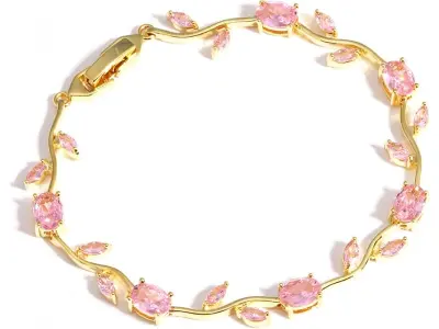 finistra® Tulip Bracelet for Women Stylish | Gold Plated Crystal Floral Jewellery | Adjustable